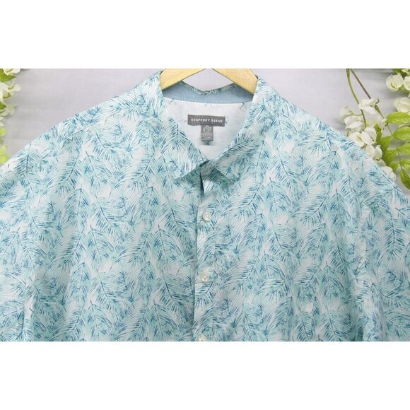 Geoffrey Beene Men's Short Sleeve Cotton Blend Button Up Shirt Blue Sz 2XL - Picture 3 of 8